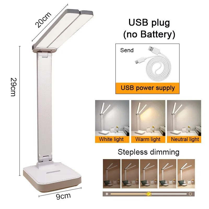 LED Desk Lamp USB Rechargeable Table Lamp