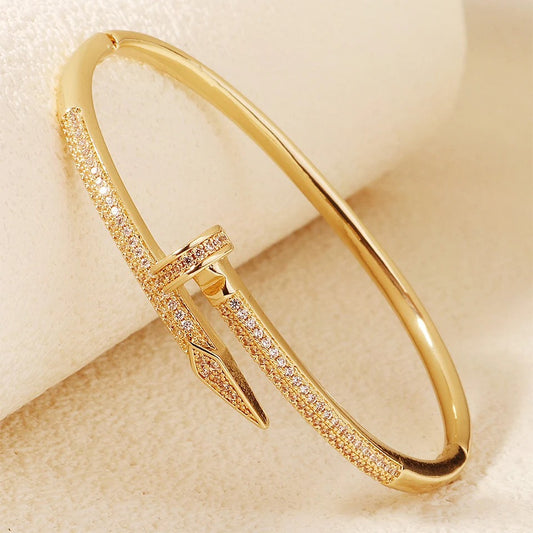 Classic Woman's Nail Shaped Open Bracelet
