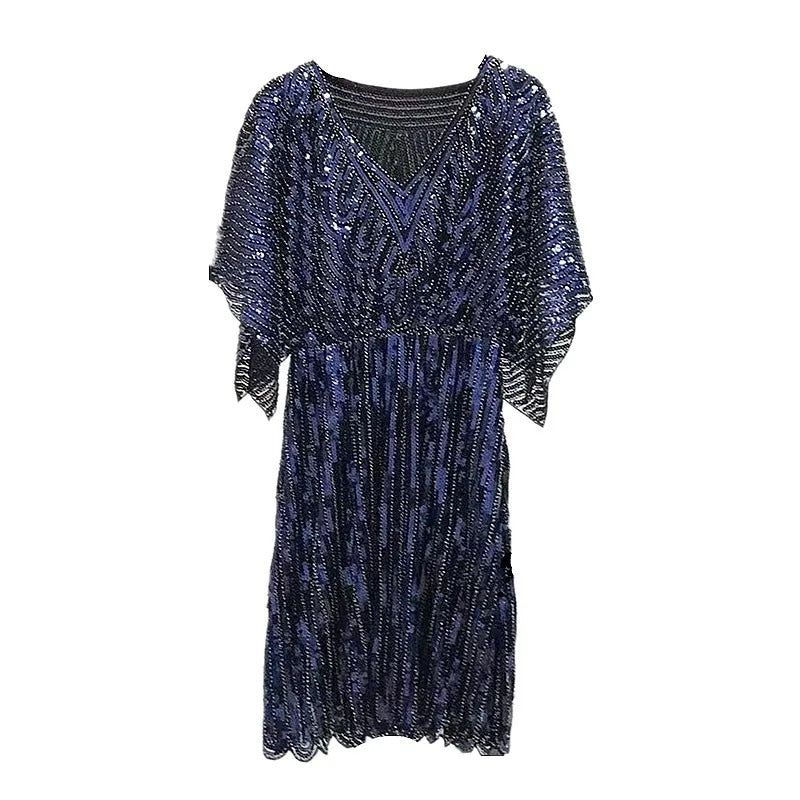 Embroidery Vintage Elegant Banquet V-neck Club Party Dress