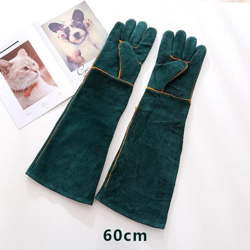 Anti-bite Thick Leather Safety Glove For Animal Pet training