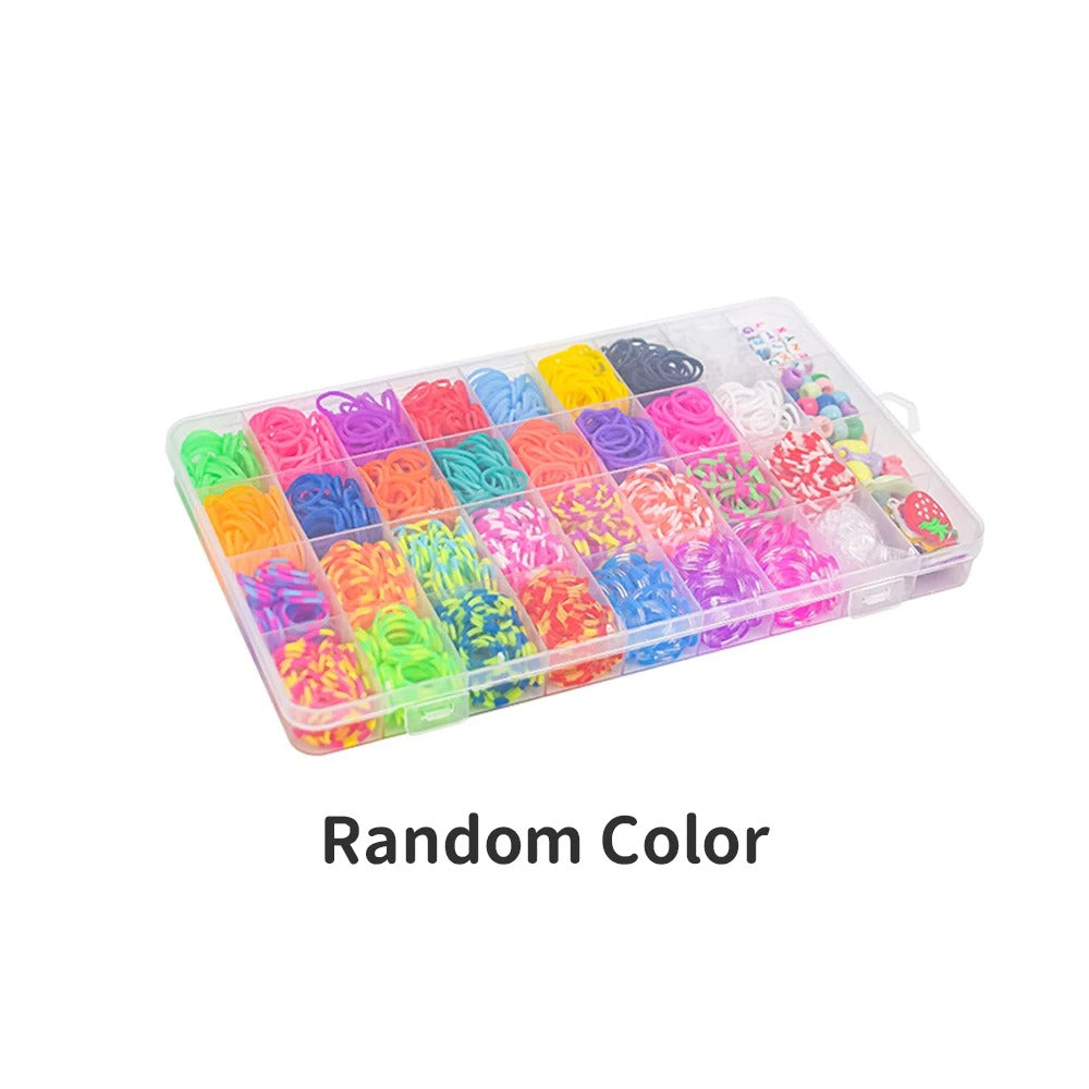 1400PCS Colorful Loom Bands Set DIY Rainbow Bracelet Making Kit