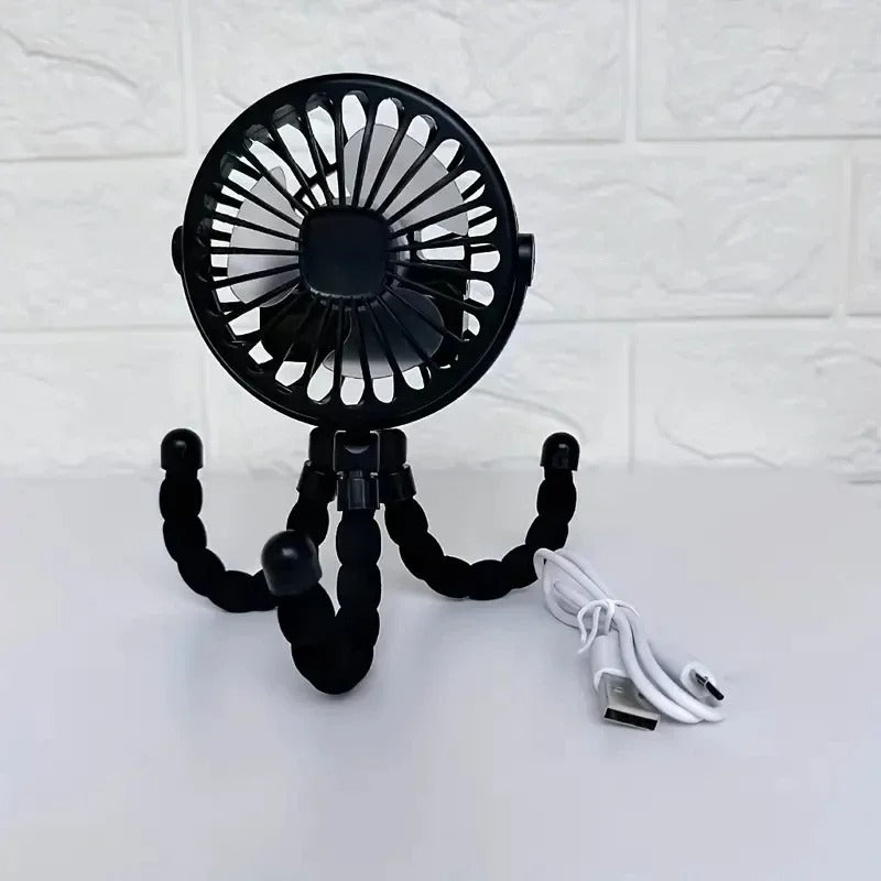 Baby Stroller Fan Hand Held Rechargeable USB Bladeless Small Folding Fans Mini