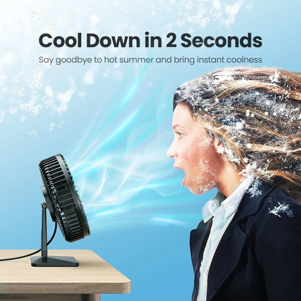 Desk Fan Portable USB Fan 90° Adjustable Cooling Fan Mute 4 Speed Adjustment Ultra Quiet