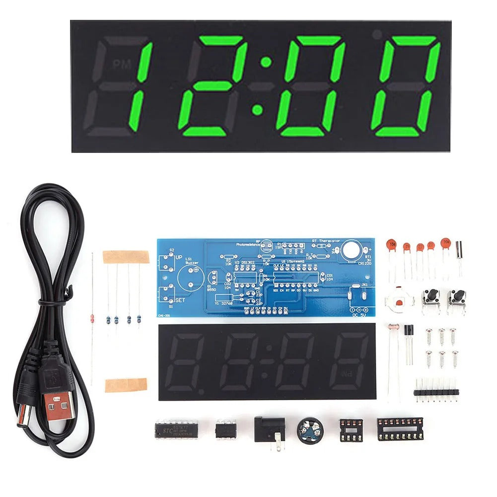 Colorful DIY Digital Clock Kit Alarm