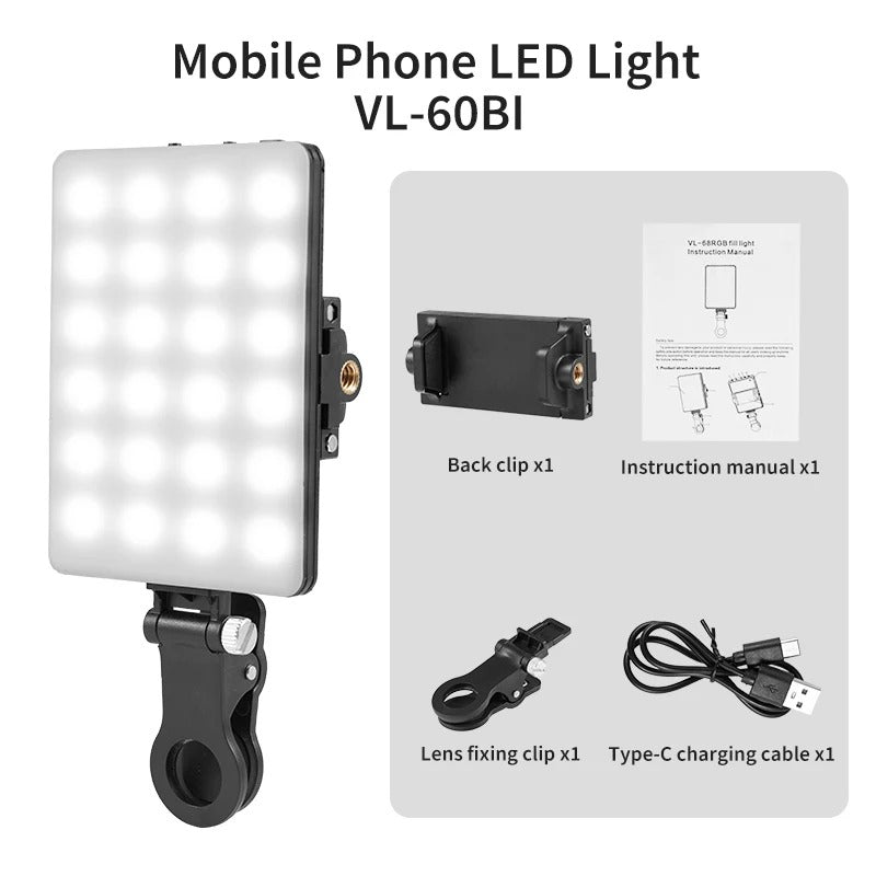 Mini Fill Light RGB LED Straight Pocket Video