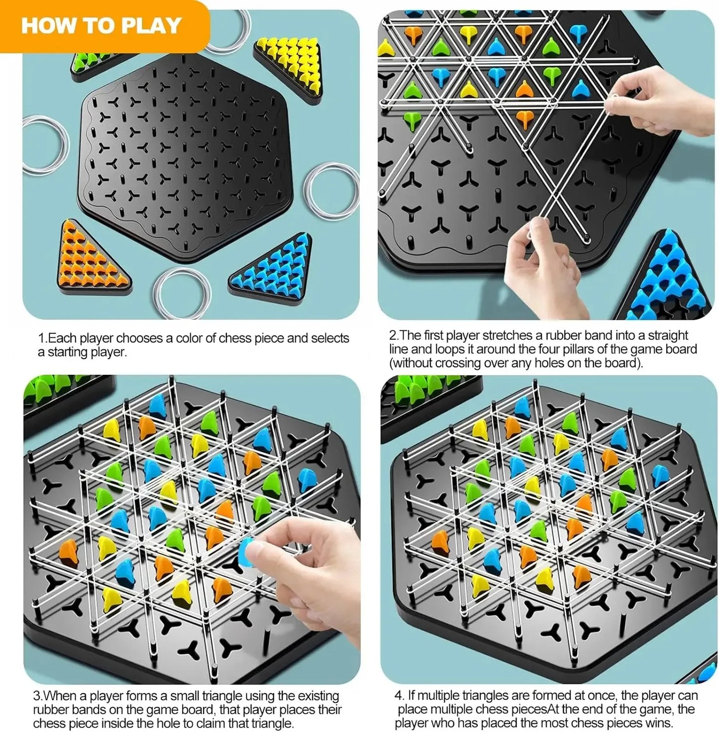 New Geometry Chain Chess Puzzle Triangle