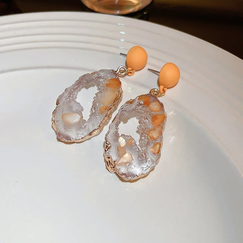 Vintage Emerald Irregular Earrings for Women