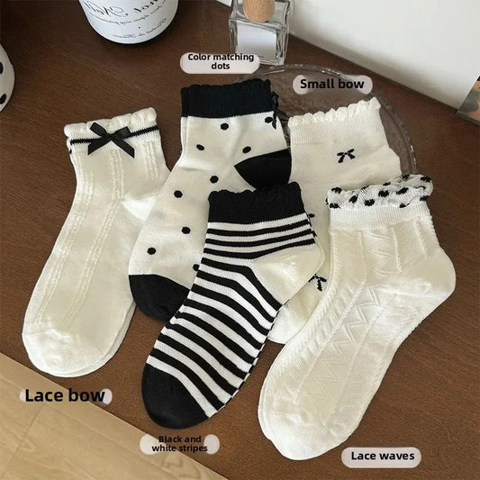 Sweet Butterfly Knot Short Socks Japanese Style
