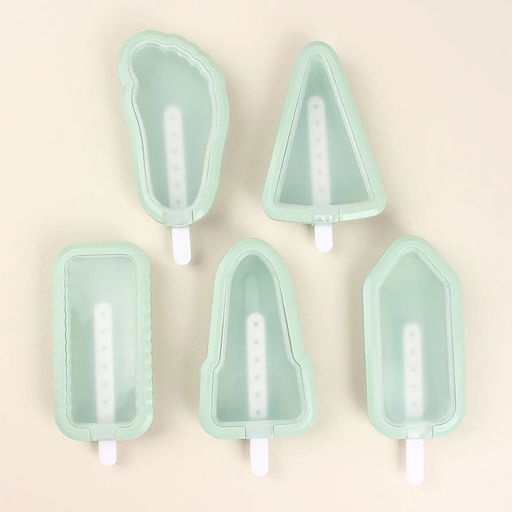 Set(5PCS) Summer Homemade Silicone Ice Cream Mold With Multiple Shapes