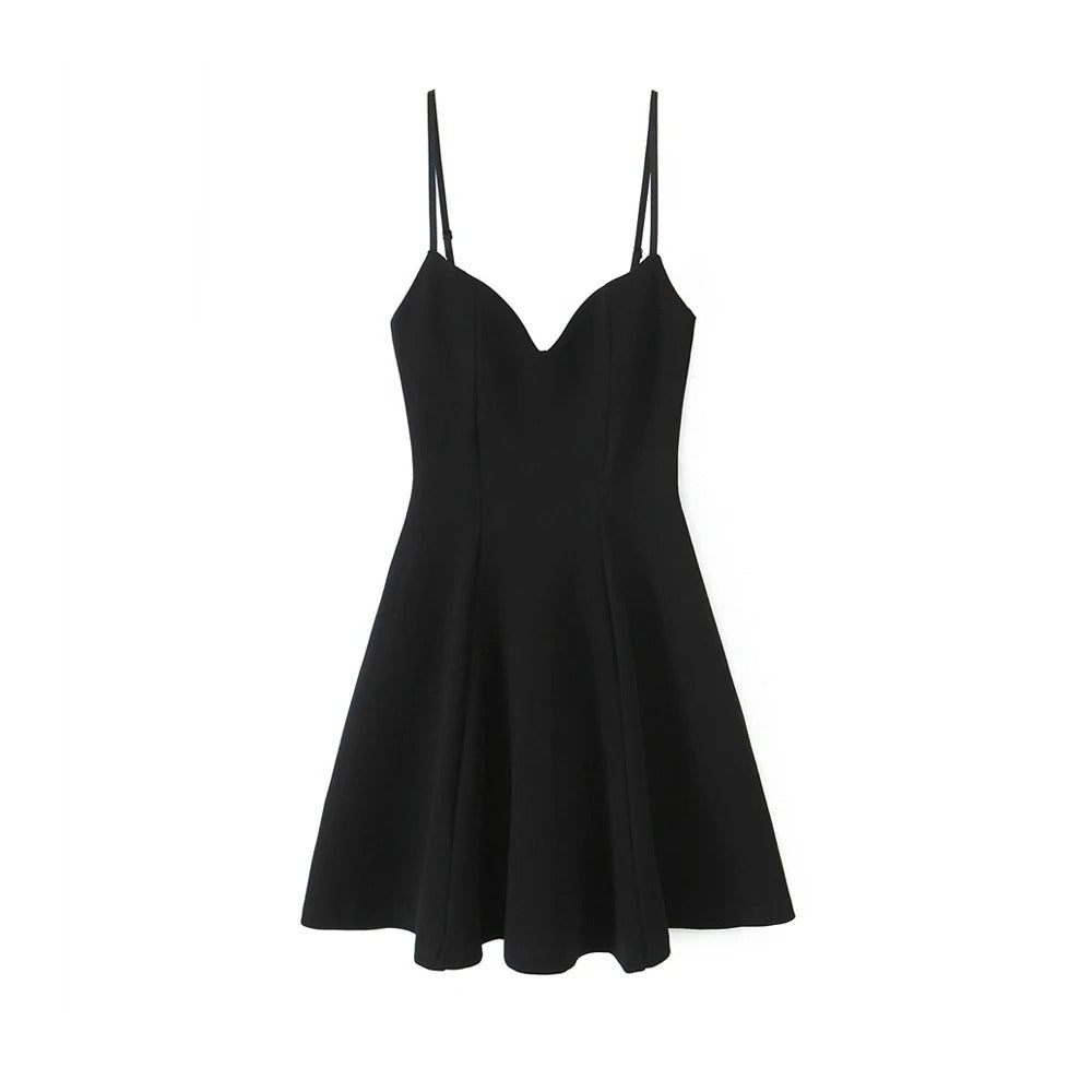 Women Fashion With Sweetheart Neck Mini Dress Adjustable