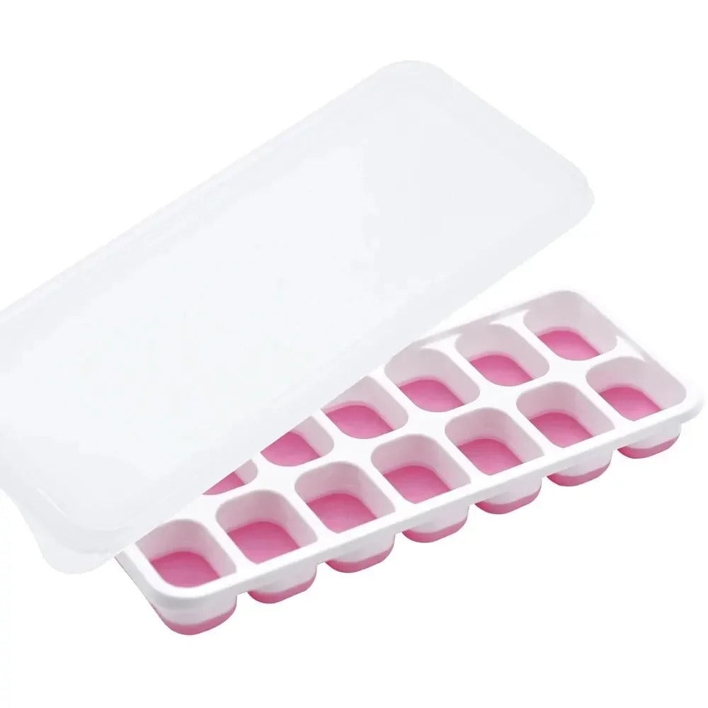 14-Grid Silicone Ice Cube Tray Mold, Square Non-Toxic & Durable Ice Cube