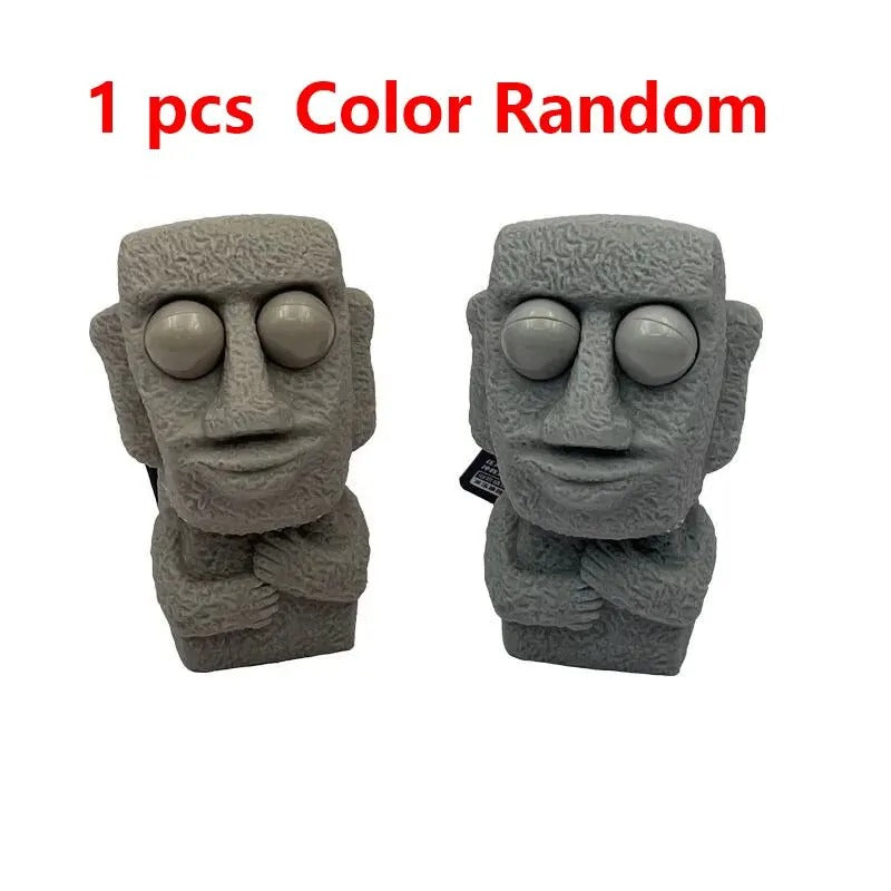 Stone man releases stress toy slowly rebounds soft Mooi statue squeeze eyes