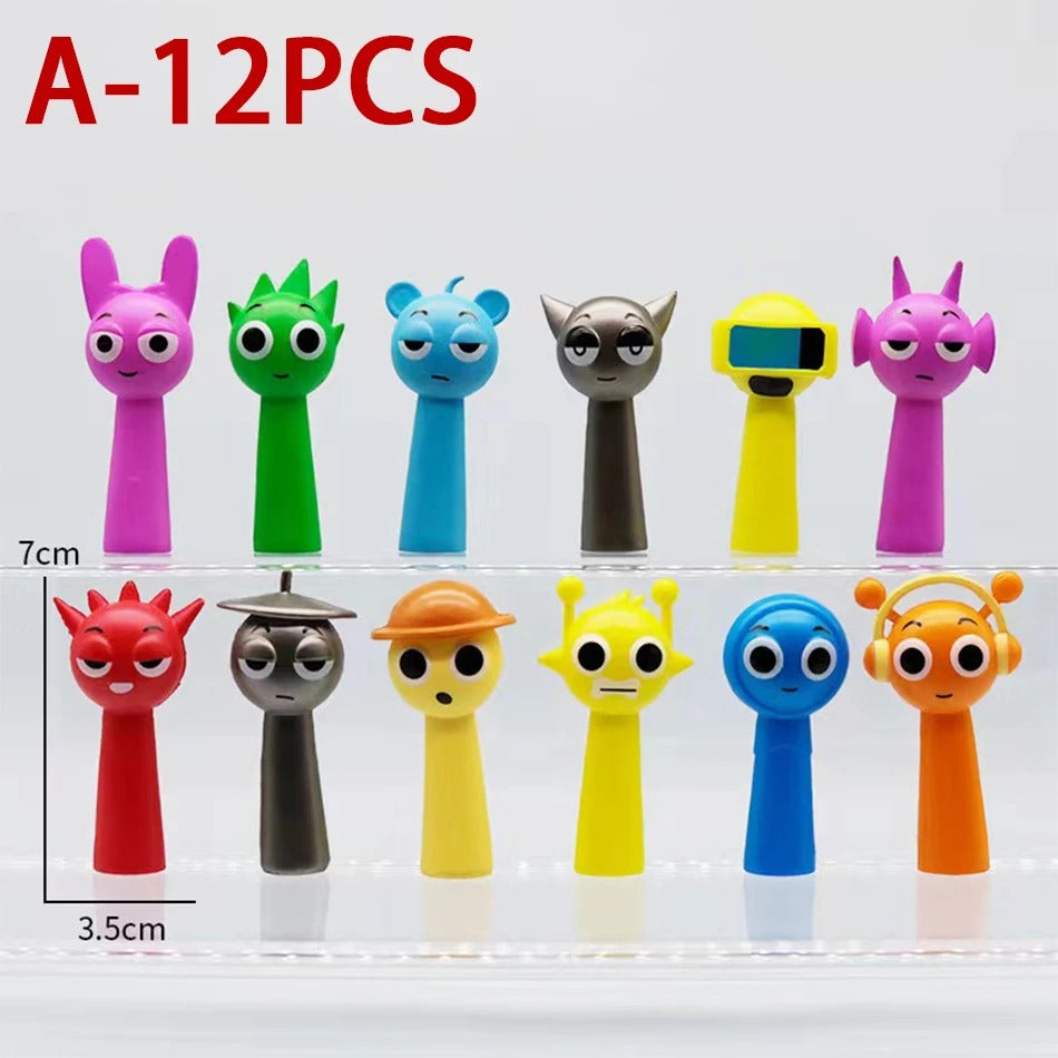 New 12PCS Set Funny Sprunki Figures Model 6-8cm PVC Sprunki Game