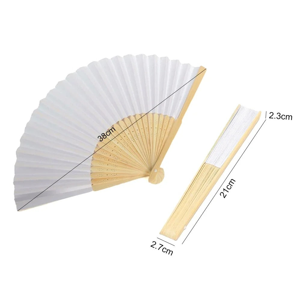 5pcs DIY Paper Bamboo Folding Fan Adults Children's Calligraphy Painting Practice