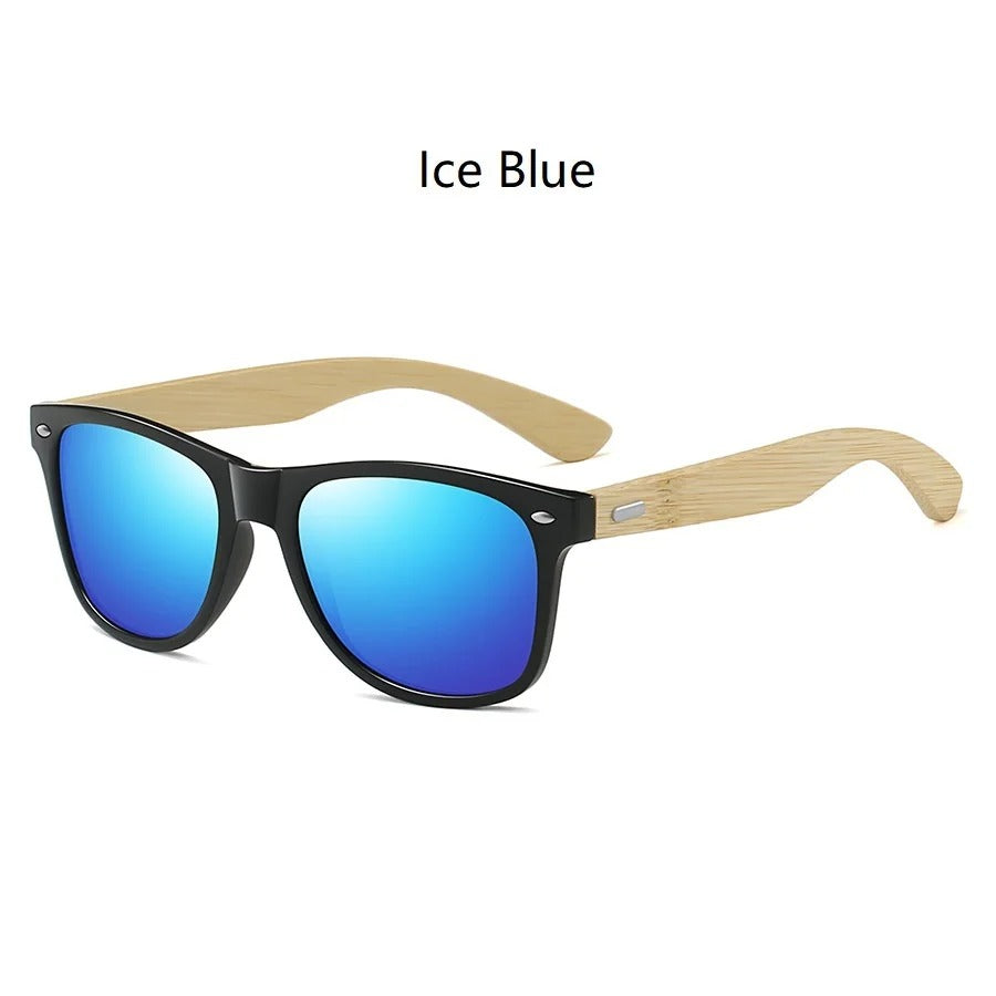 Fashion Bamboo Wood Vintage Square Sunglasses