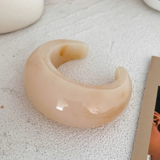 Vintage Punk Beige Khaki Thick Resin Acrylic