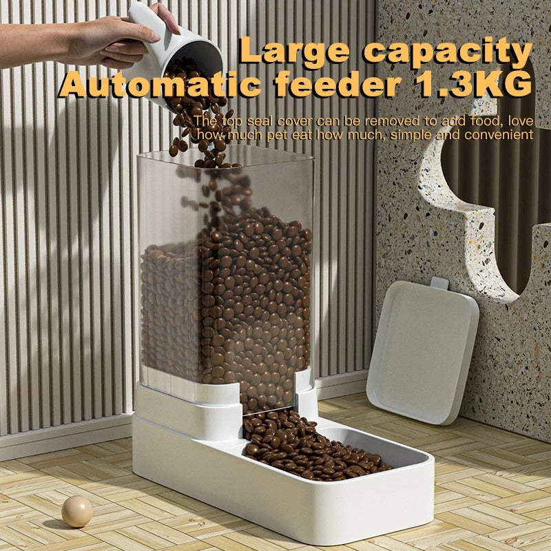 Automatic Cat Feeder & Water Dispenser with Gravity Food