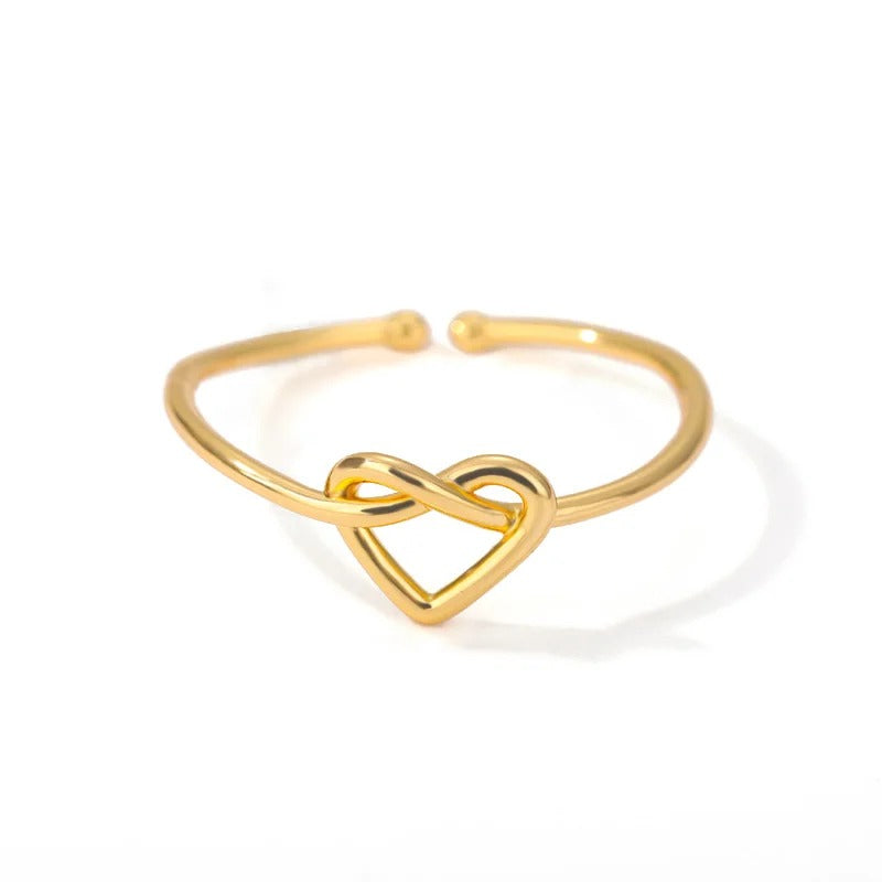 Stainless Steel Rings for Women Gold Color Couple Heart Ring