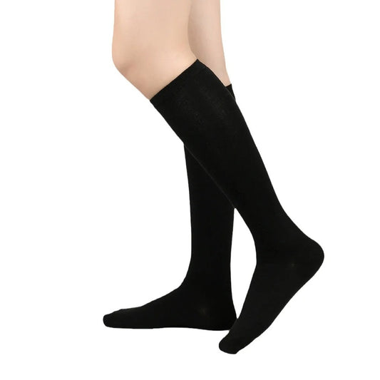 Black White Striped Long Socks Women