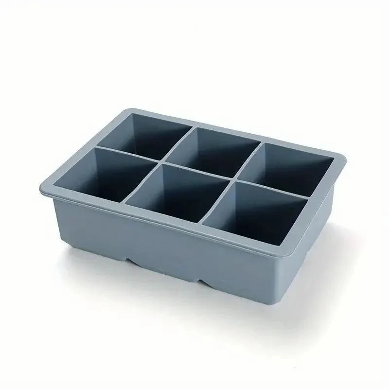 1PC 6 Cavity Silicone Ice Cube Tray with Lid Food Grade