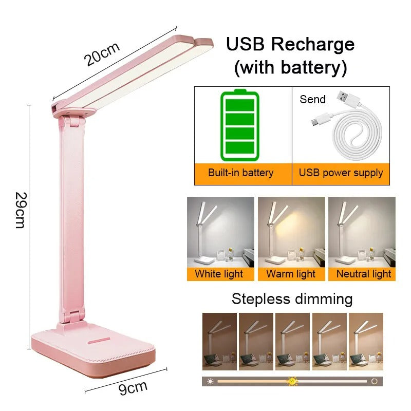LED Desk Lamp USB Rechargeable Table Lamp