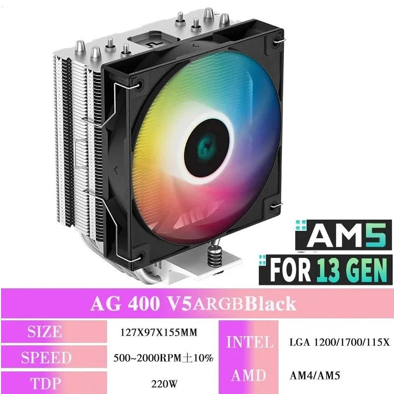 AG400 4 Heat Pipe CPU Air-Cooled Cooler ARGB