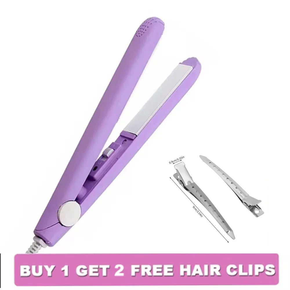 Mini Splint Flat Iron Hair Straightener Curling Wand Curly