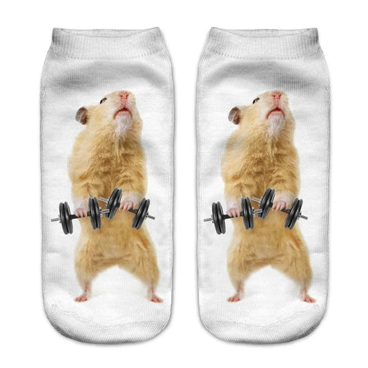 Fashion Animal Socks 3D Printed Funny Kawaii Women
