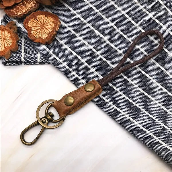 Cowhide Genuine Leather Lanyard Neck strap for mobile phone