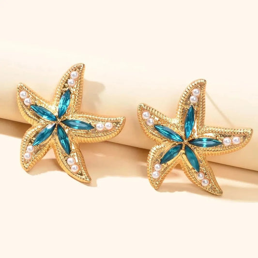 Candy Starfish Charms Dangle Stud Earrings