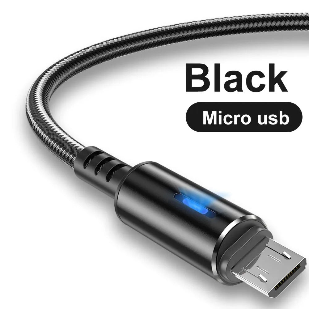 USB Cable 5A LED Fast Charging For Huawei Samsung Xiaomi Android