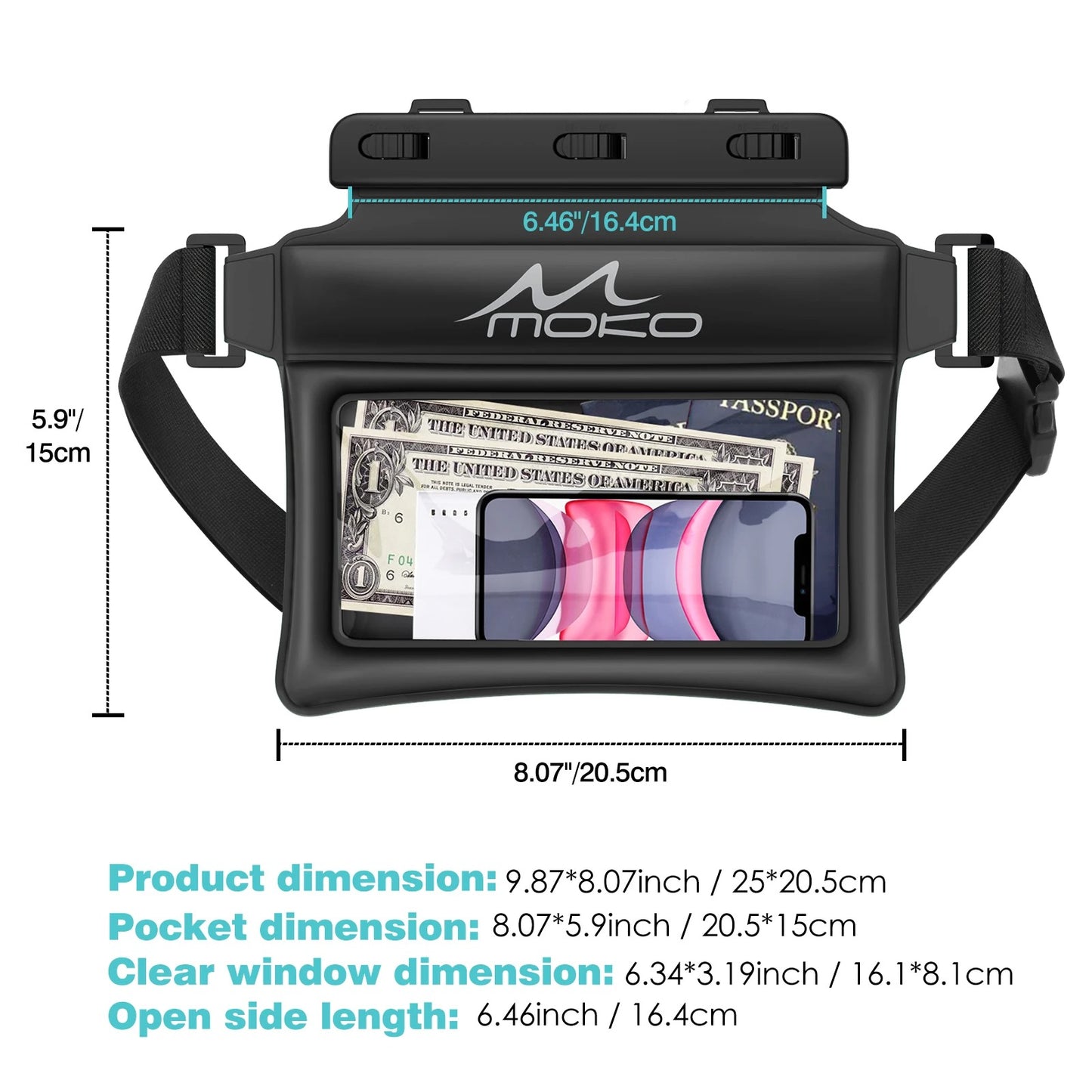 Waterproof Phone Pouch Fanny Pack Floating Dry Bag  Compatible with iPhone
