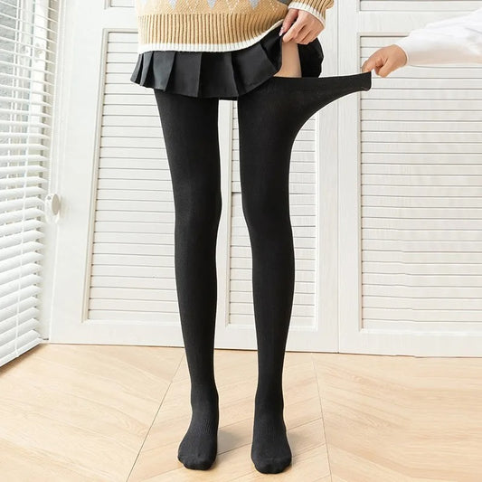 Sexy Black White Soild Color Long Stockings Women
