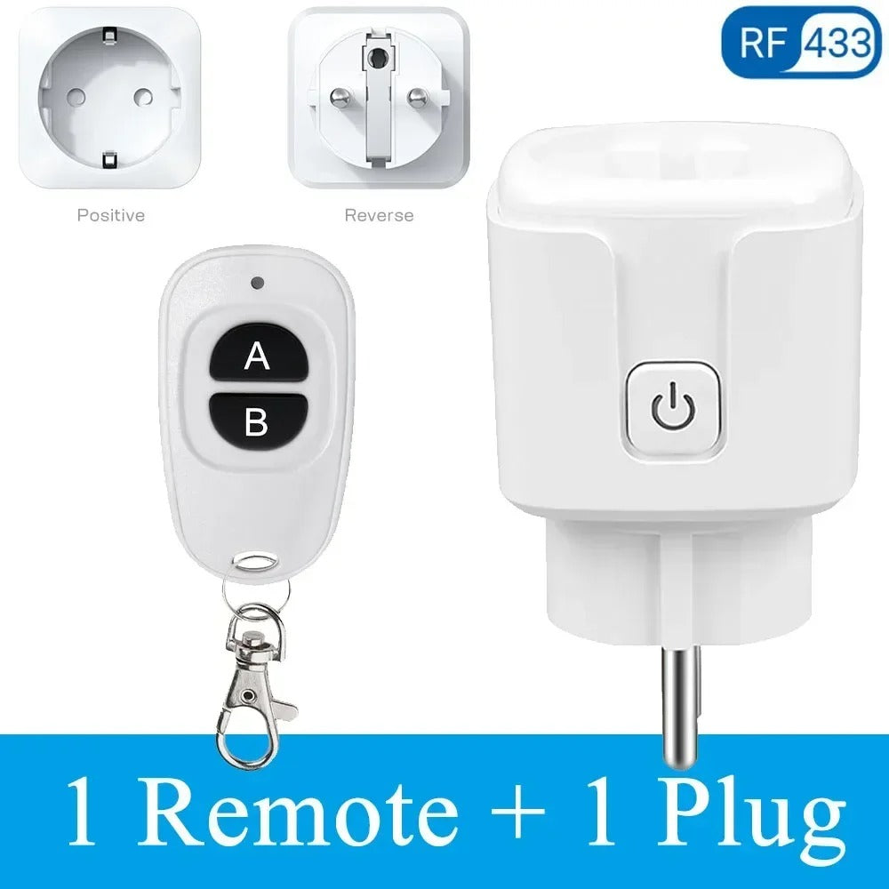 Electrical Socket 433MHz Wireless Remote Control Plug 3000W EU