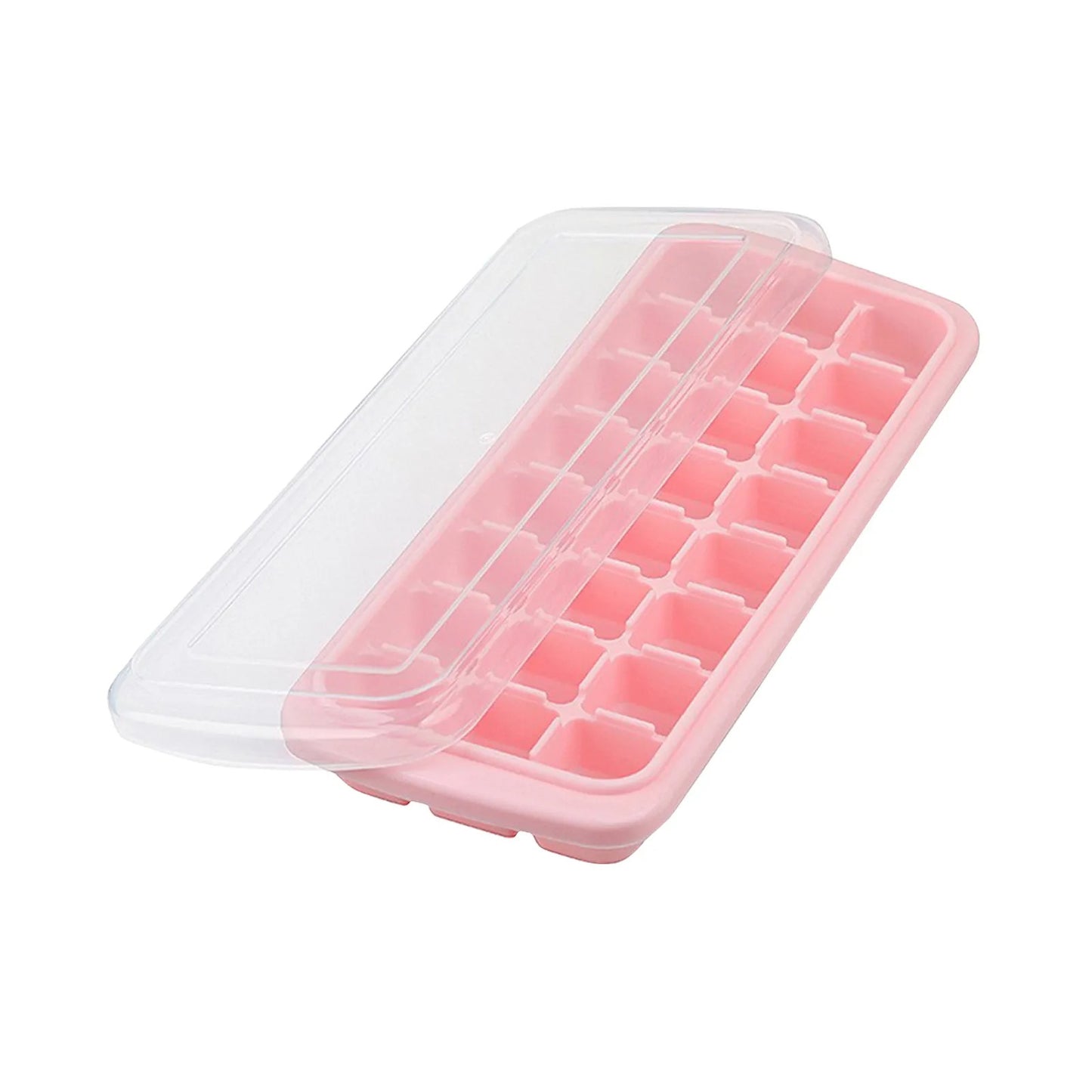 Silicone Ice Cubes Tray with Lid 24 Cubes Jelly Maker frozen Molds Easy-Release