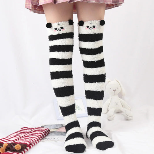 Japanese Girl Animal Modeling Knee Socks Striped