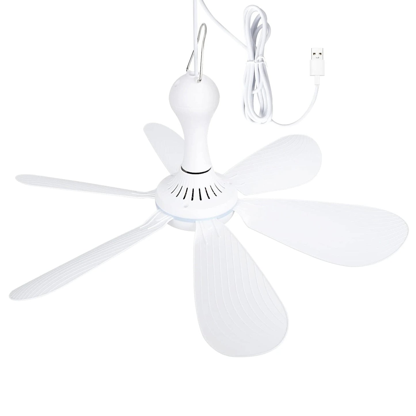 Silent 6 Leaves USB Powered Ceiling Canopy Fan with Remote Control Timing