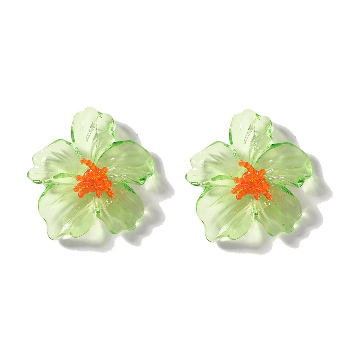 Trendy Colorful Resin Flower Earrings Women