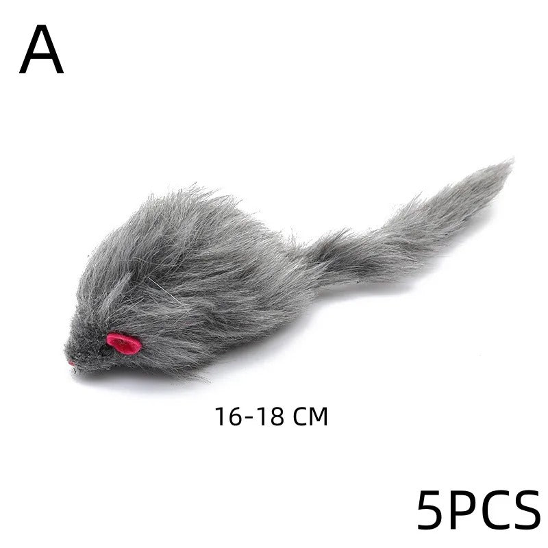 5PCS Plush Simulation Mouse Cat Toys
