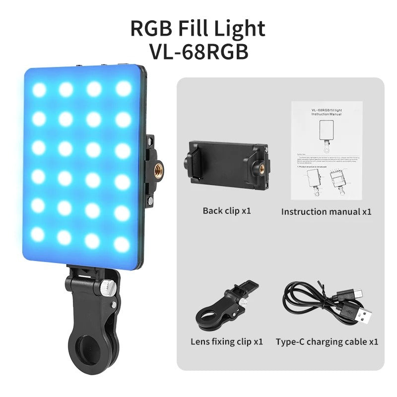 Mini Fill Light RGB LED Straight Pocket Video
