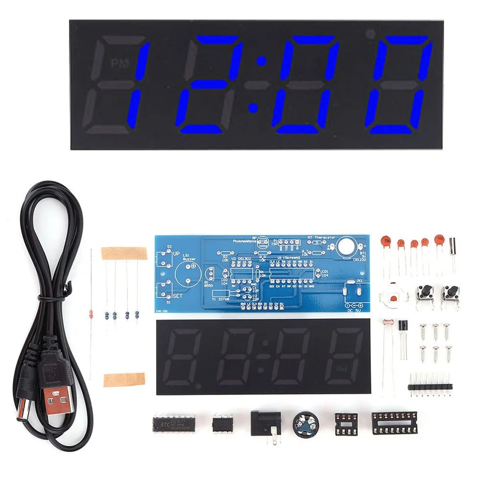Colorful DIY Digital Clock Kit Alarm