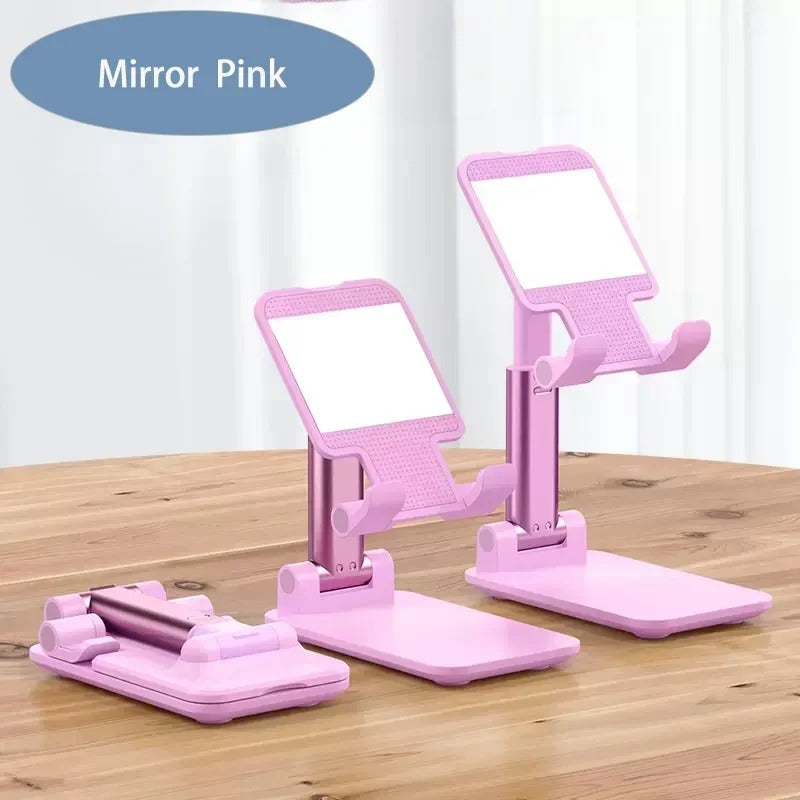 Foldable Desktop Phone Holder Fashion Mirror Design