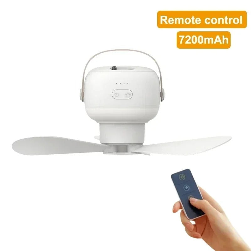 Portable Ceiling Fans Outdoor Camping Fan Tent Ventilator Cooler Rechargeable Electric