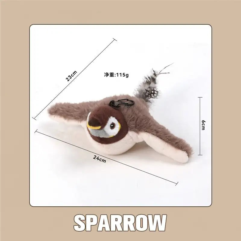 Interactive Cat Toys Chirping Electric Flapping Bird with Catnip Cat