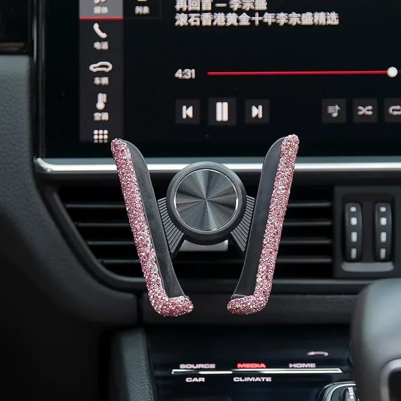 Car Phone Holder Diamond Crystal