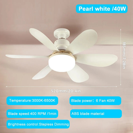 E26 E27 Base 20-40W LED CeIling Fan Light with Wireless Remote 3 Adjustable Lighting