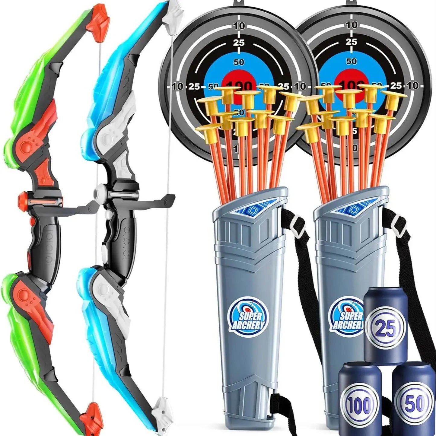 Kids Bow and Arrow Set, LED Light Up Archery Toys Set