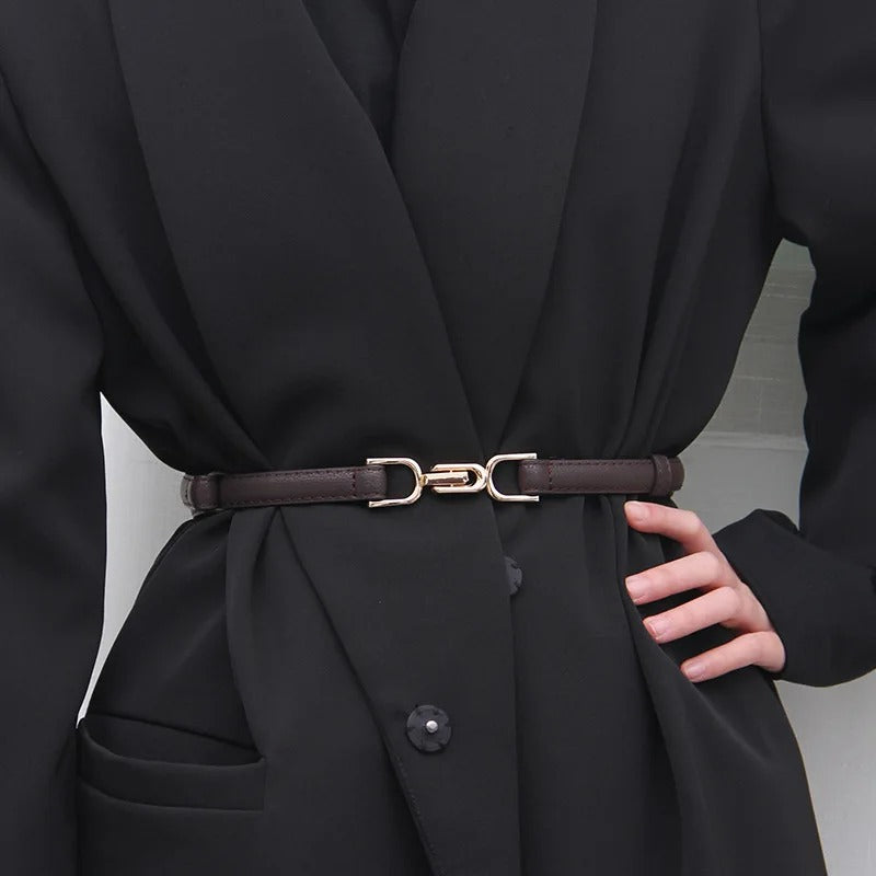 1pc New Women's Belt Leather Skinny Belt