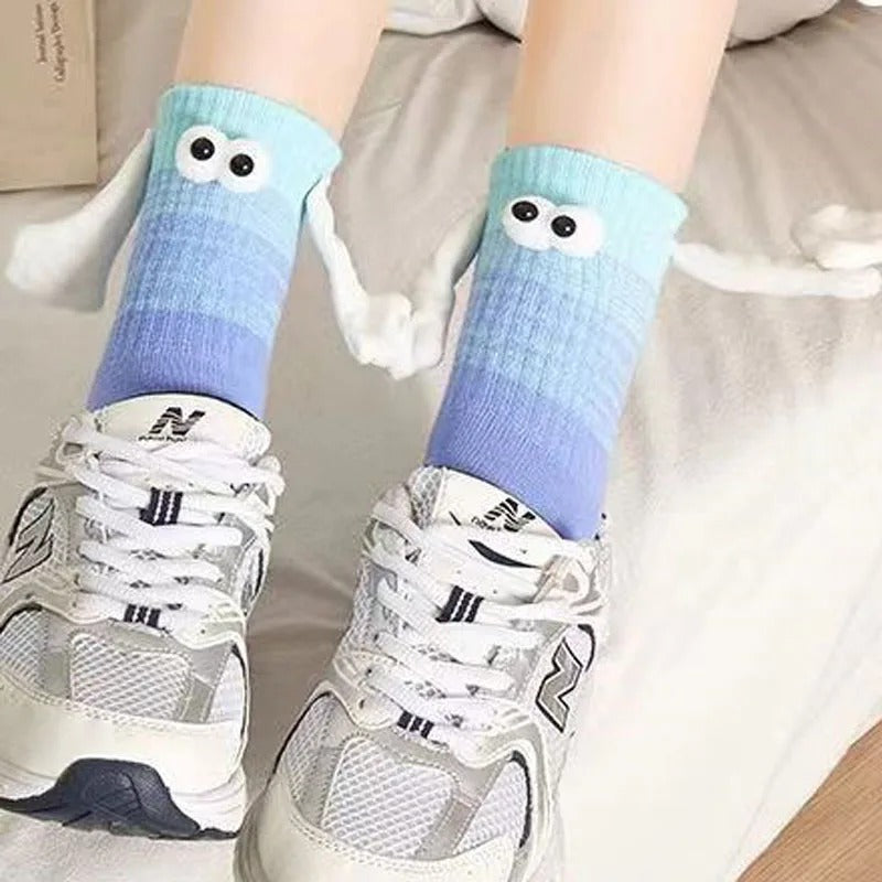 Women's color hand grip socks personality magnetic cute socks