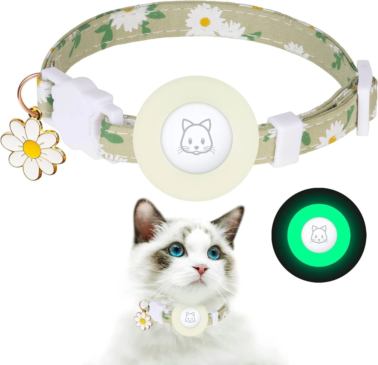 Cat Collar, Kitten Collar Breakaway with Silicone Airbag Holder